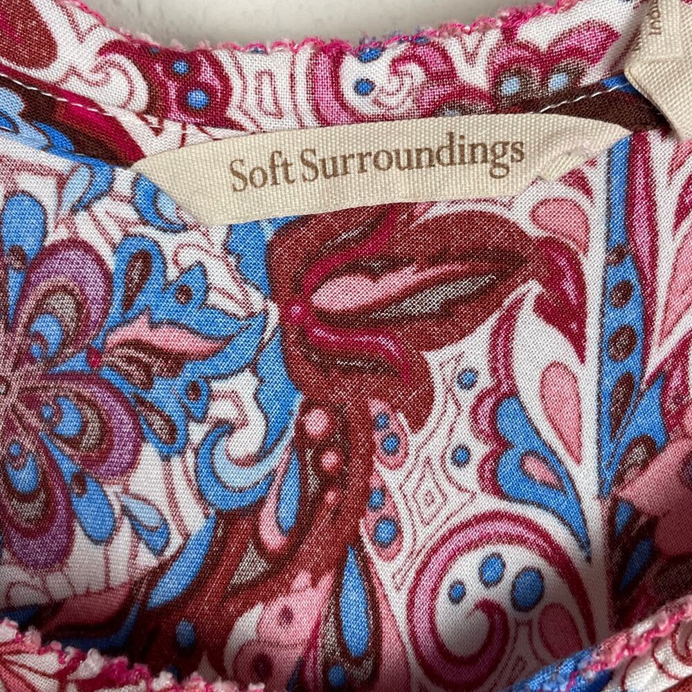 Soft Surroundings Women's 1X Plus Maxi Dress Paisley Tiered Fit & Flare - Picture 8 of 9
